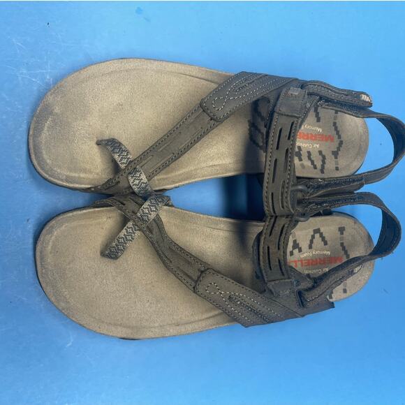 Merrell Siena Toe Strap Hook and Loop Sandal Size 6 Gray Blue - Picture 6 of 10